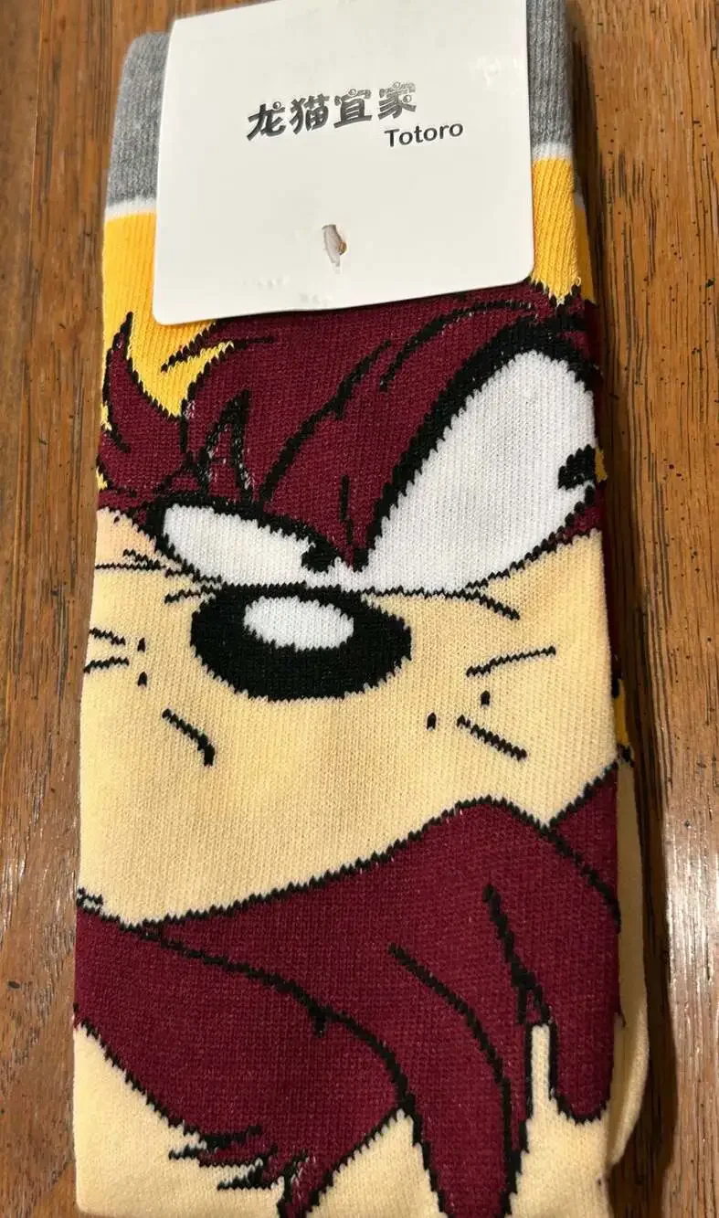 Looney Tunes Tasmanian Devil Taz Cartoon Crew Socks